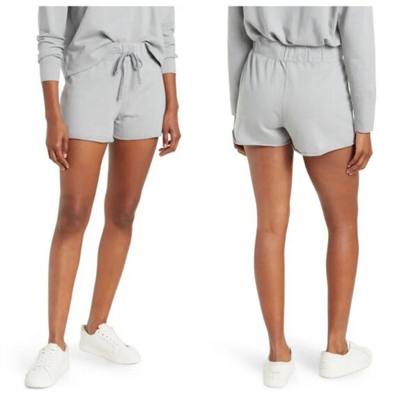 💕JAMES PERSE💕 Drawstring Knit Shorts ~ Foil Grey 3 (fits like 8-10 US) NWT - Picture 1 of 9